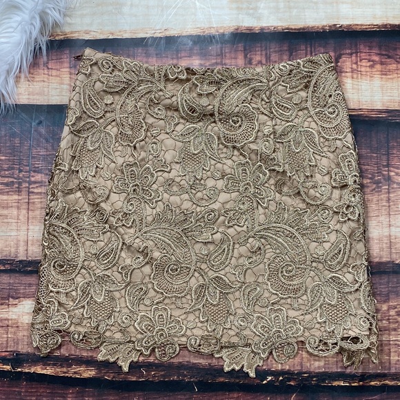 RELISTED Angl Gold Nude Lace 2 piece Set Prom Dress Skirt - Picture 11 of 11